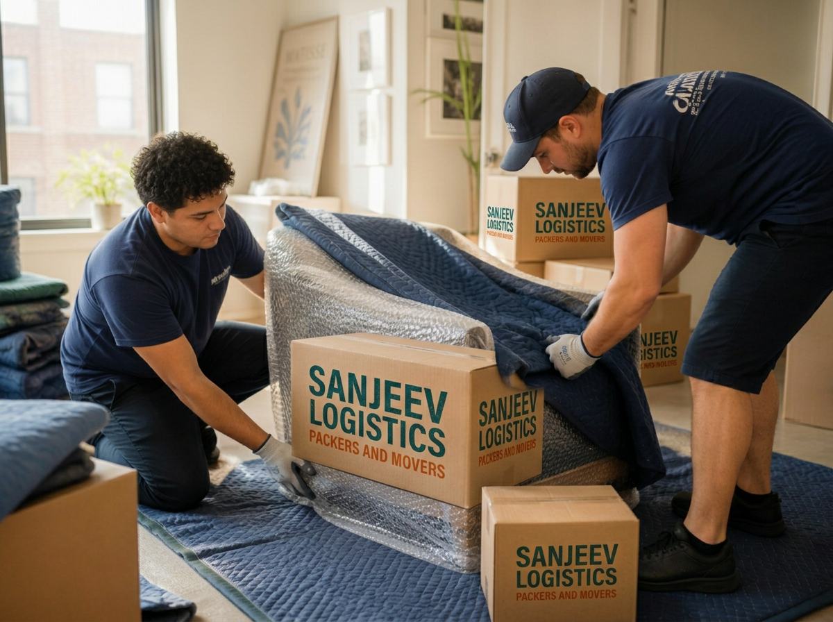 Sanjeev Logistics — Packers and Movers packing material and labelled cartons for house shifting in HAL Layout